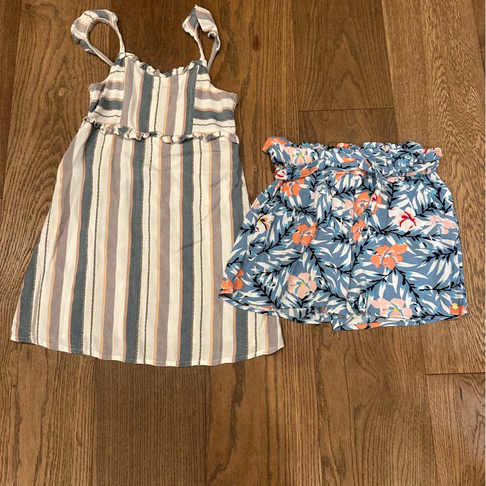 O’Niel Striped Sundress & Roxy Blue Floral Shorts Set